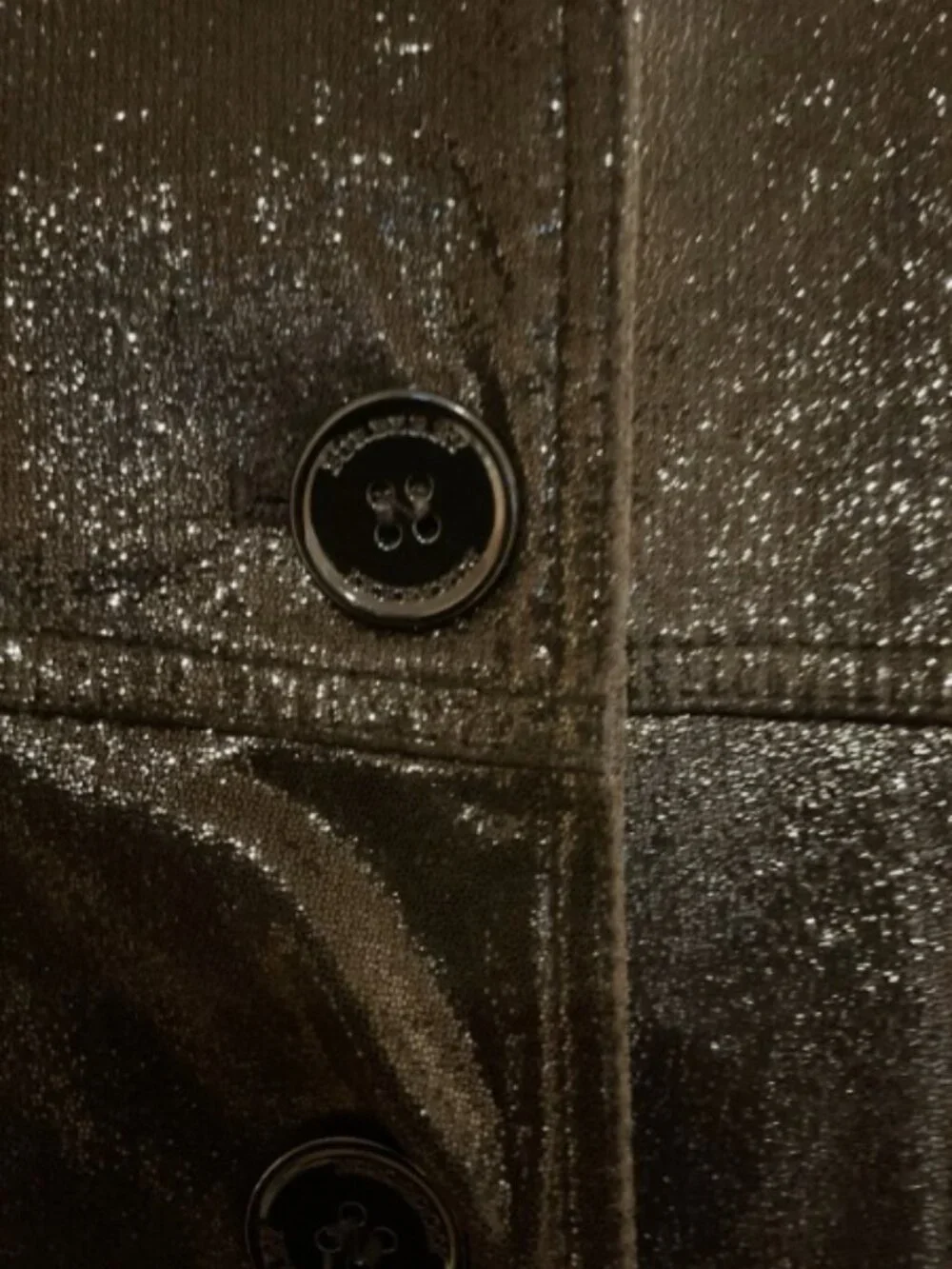 BURBERRY Black Shimmer Leather Coat IT sz46/ US sz 12- MADE IN ITALY - Picture 5 of 9